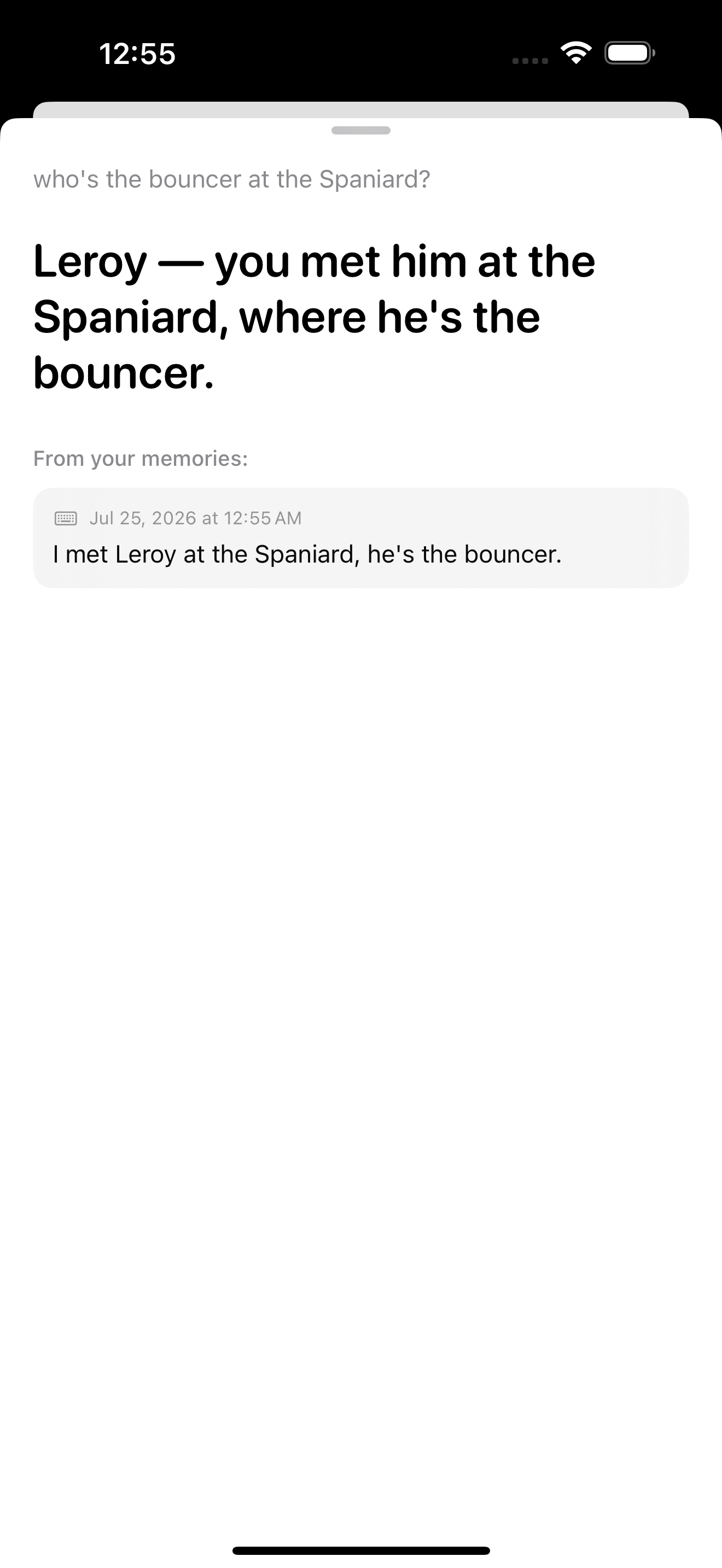 Asking Yesterday a question and getting an answer